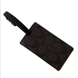 Coach Luggage Tag in Signature Brown Canvas